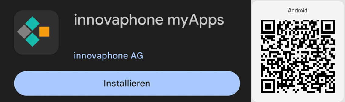 Google Playstore myApps Logo und QR Code